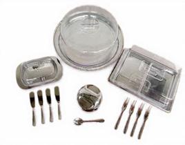 Kit Café da Manhã 14 Peças Aço Inox / Acrílico - Wincy