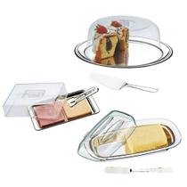 Kit Café da Manhã 9 Peças Prata Transparente Aço Inox e Acrílico Brinox