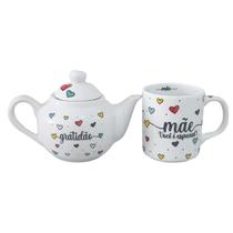 Kit Café da Manhã Dia das Mães 2 pçs - Bandeja Bule Caneca Kit Café da Manhã Dia das Mães 2 pçs - Bandeja Bule Caneca