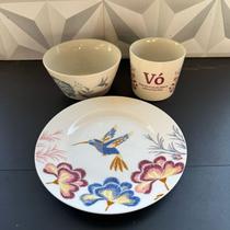 Kit café da manhã personalizado para avó vó com 3 peças caneca bowl prato de sobremesa presente dia das mães mãe vo Kit café da manhã personalizado para avó vó com 3 peças caneca bowl prato de sobremesa presente dia das mães mãe vo