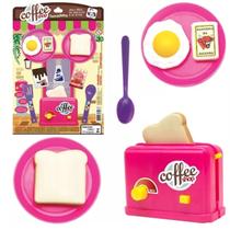 Kit Café Da Manhã Torradeira Comidinhas Brinquedo Infantil Cafeteria Coffee Shop Acessórios Cozinha