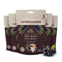 Kit Café de Açaí Terramazonia Naturalmente sem Cafeína Torra Média 250g 5 Unidades