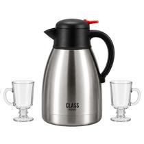 Kit Café Garrafa Inox 1L e 2 Canecas Irish Class Home