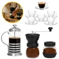 Kit Café Gourmet Completo Moedor Manivela Cafeteira Xícaras