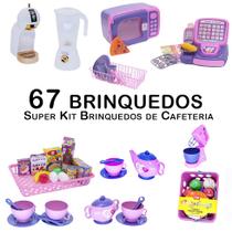 Kit Café Infantil Registradora Batedeira Microondas 67p