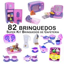 Kit Café Infantil Registradora Geladeira Microondas 82pç - Zuca Toys