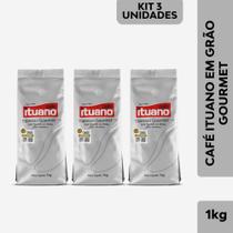 Kit Café Ituano Gourmet em Grãos Torrado pacote 1 Kg - 3 Pacotes