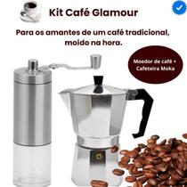 Kit Café Lover's - Moedor de Café + Cafeteira Moka 9 xícaras