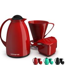 Kit Café Prático Garrafa Térmica Açucareiro Suporte p/ Filtro Kit Café Prático Garrafa Térmica Açucareiro Suporte p/ Filtro