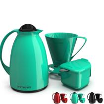 Kit Café Prático Garrafa Térmica Açucareiro Suporte p/ Filtro