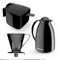 KIT CAFÉ PRATICO PRETO Garrafa + Açucareiro + Suporte KIT CAFÉ PRATICO PRETO Garrafa + Açucareiro + Suporte