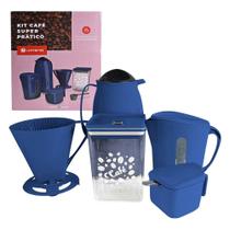 Kit Café Super com 6 Peças Azul Prático,rápido, para café gostoso,ágil e do jeito que você gosta