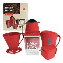 Kit Café Super Prático 6 Peças Vermelho Completo, Funcional e Sofisticado
