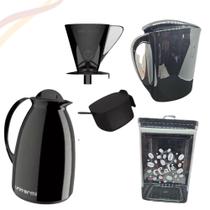 Kit Café Super Prático Garrafa+Leiteira+Suporte+Açucareiro - Unitermi