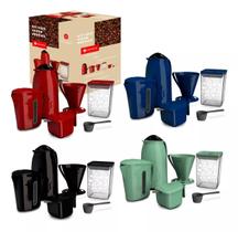 Kit Café Super Prático Garrafa Leiteira Suporte Filtro 6 Pçs Unitermi