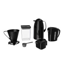 Kit Cafe Super Pratico PT unitermi Pote Açucar Colher Recipiente