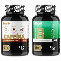 Kit Cafeina 210mg 60 Caps + Complexo B 120 Caps Growth - Growth Supplements