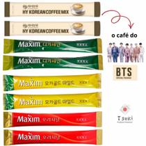 Kit cafés coreanos maxim p/ casal 4 sabores café coreano (original, mocha gold, descafeinado, arábica)