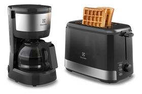 Kit Cafeteira 15 Xícaras e Torradeira Elétrica 8 Níveis Electrolux, Efficient, Inox, 127V - ECT10