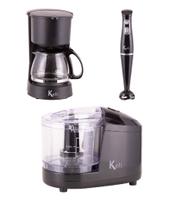 Kit Cafeteira 650ml Petit + Mixer de Mão Modern + Mini Processador Basic KOTI - 220V