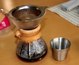 Kit Cafeteira Chemex 400ml + Copo Térmico de Inox 80ml