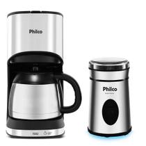 Kit Cafeteira e Moedor Philco Premium Inox/Preto 110V