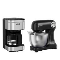 Kit Cafeteira Elétrica Preferita 750ml, Jarra de Vidro e Filtro Com Batedeira Planetária 3,5L, 12 Velocidades, Com 3 Batedores Para Massas