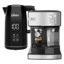 Kit Cafeteira Espresso Nova Primalatte E Chaleira Digital Black 1,7L Oster 110V