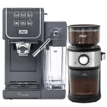 Kit Cafeteira Espresso PrimaLatte Touch e Moedor de Café Precision 18 níveis Oster Kit Cafeteira Espresso PrimaLatte Touch e Moedor de Café Precision 18 níveis Oster