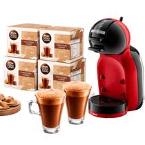 Kit Cafeteira Expresso Arno Dolce Gusto Mini Me Vermelha 127V 2 Xícaras 40 Cápsulas Alpino Café Rápido e Sabor Intenso