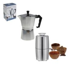 Kit Cafeteira Italiana + Moedor De Café Elétrico Kit Cafeteira Italiana + Moedor De Café Elétrico