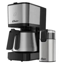 Kit Cafeteira Jarra Inox 1,2L e Moedor de Café Elétrico Inox