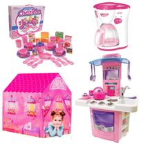 Kit Cafeteira Luz Saí Água C/ Cozinha Barraca Jogo Chazinho Kit Cafeteira Luz Saí Água C/ Cozinha Barraca Jogo Chazinho