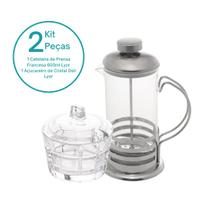Kit Cafeteira Prensa Manual e Açucareiro de Cristal Deli Kit Cafeteira Prensa Manual e Açucareiro de Cristal Deli