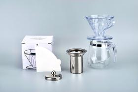 Kit Cafeteira Raleo V60 Jarra+tampa+suporte+40 Filtro Branco