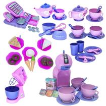 Kit Cafeteria Brinquedo Menina Bolo Sorvete Registradora 64P Kit Cafeteria Brinquedo Menina Bolo Sorvete Registradora 64P