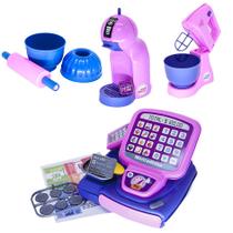 Kit Cafeteria Expresso Cafeteira Bolo Brinquedo Forma 19pç - Altimar