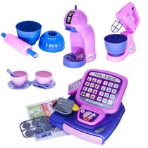 Kit Cafeteria Expresso Cafeteira Bolo Brinquedo Forma 25pç