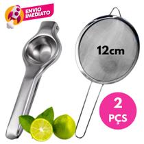 Kit Caipirinha 01 Espremedor Amassador Limão Inox Manual E 1 Peneira 12 cm Bar Drink Bebida Kit Caipirinha 01 Espremedor Amassador Limão Inox Manual E 1 Peneira 12 cm Bar Drink Bebida