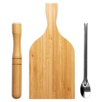 Kit Caipirinha 3 Peças Bambu e Inox Kit Caipirinha 3 Peças Bambu e Inox
