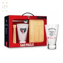 Kit Caipirinha 4 Peças Time São Paulo Copo Long 400 ML - Brasfoot Presentes Kit Caipirinha 4 Peças Time São Paulo Copo Long 400 ML - Brasfoot Presentes