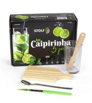 Kit Caipirinha 5 Pcs1 tabua-1 copo-1 socador-1 colher1 faca