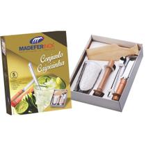 Kit Caipirinha C/ Copo Socador Colher Faca E Tábua - Madefer - Madefer Inox Kit Caipirinha C/ Copo Socador Colher Faca E Tábua - Madefer - Madefer Inox