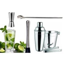 Kit Caipirinha Completão Aço Inox Coqueteleira 500Ml 6 Peças