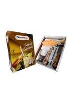 Kit Caipirinha, Faca, Copo de Vidro, Socador, Colher Inox, Tábua Madefer Inox Kit Caipirinha, Faca, Copo de Vidro, Socador, Colher Inox, Tábua Madefer Inox