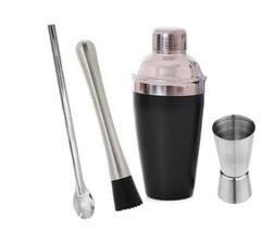 Kit Caipirinha Inox Barman Coqueteleira Profissional 4 pçs