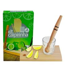 Kit Caipirinha Premium com Tábua, Socador e Copo para Drinks Kit Caipirinha Premium com Tábua, Socador e Copo para Drinks