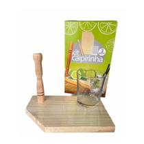 Kit Caipirinha Tábua + Socador E Copo 3 Peças - 844 Kit Caipirinha Tábua + Socador E Copo 3 Peças - 844