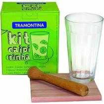 Kit Caipirinha Tramontina 3 Peça Copo Tabua Socador - Tramontina