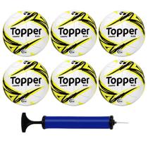 Kit Caixa 6 Bolas Campo Topper + 1 Bomba de Ar